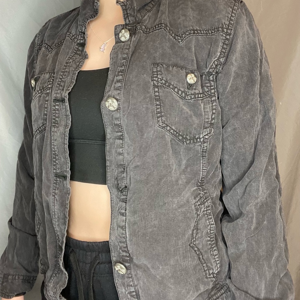 Black light jean jacket